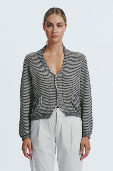 Knit Cardi W Treatment-Sweaters & Cardigans-Transit-Debs Boutique